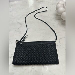 Elegant Black Woven Crossbody Bag